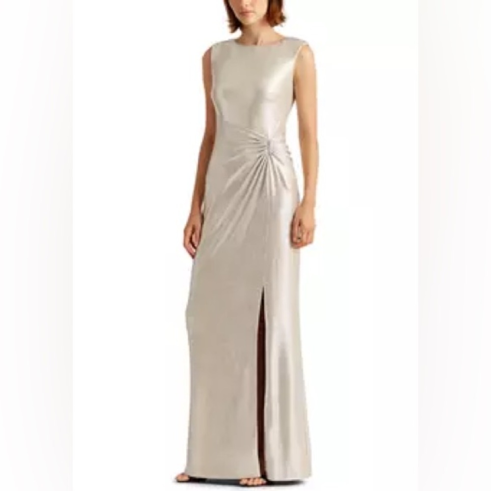 Lauren Ralph Lauren Metallic Sleeveless Gown